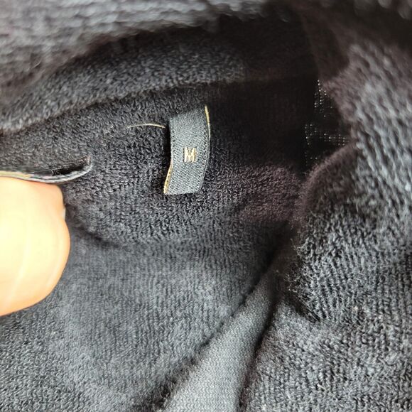 Rare Rabbit Sweater Women Size Medium Black Cotton Terry Cloth Collar Sweatshirt - Picture 5 of 11